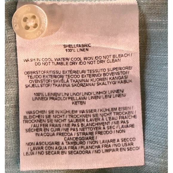 Frescobol Carioca Large Linen Short Sleeve Shirt Mint Green Quiet Luxury Resort - Picture 6 of 9